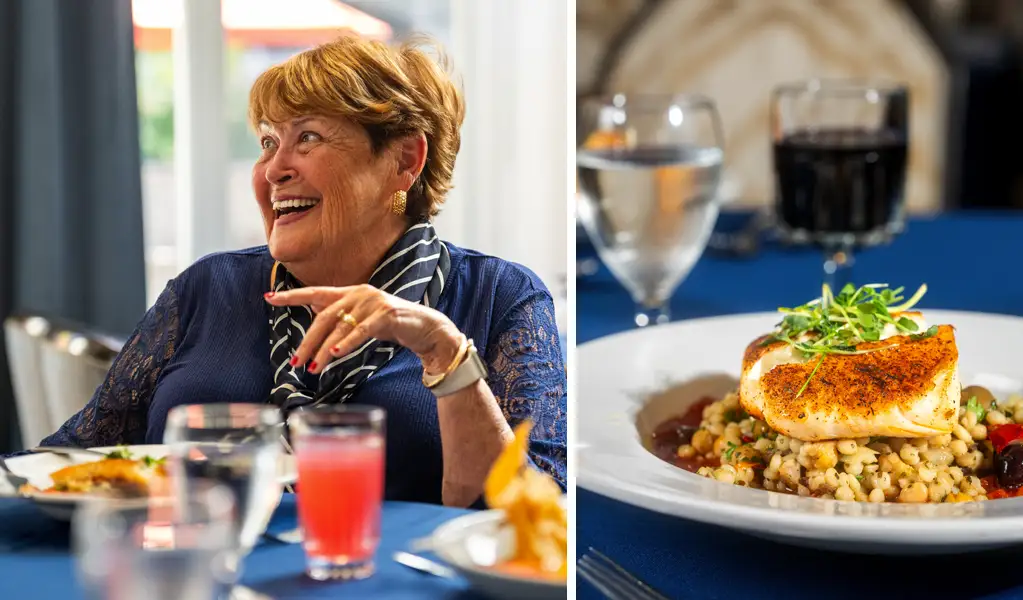 Resident dining at Eastcastle Place